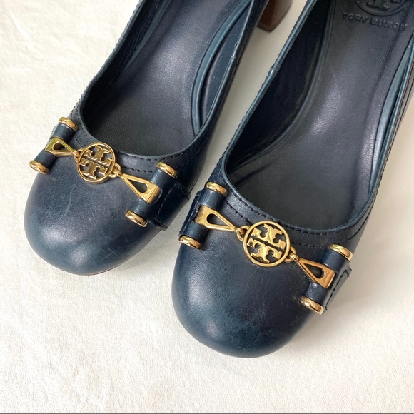 tory burch navy heels